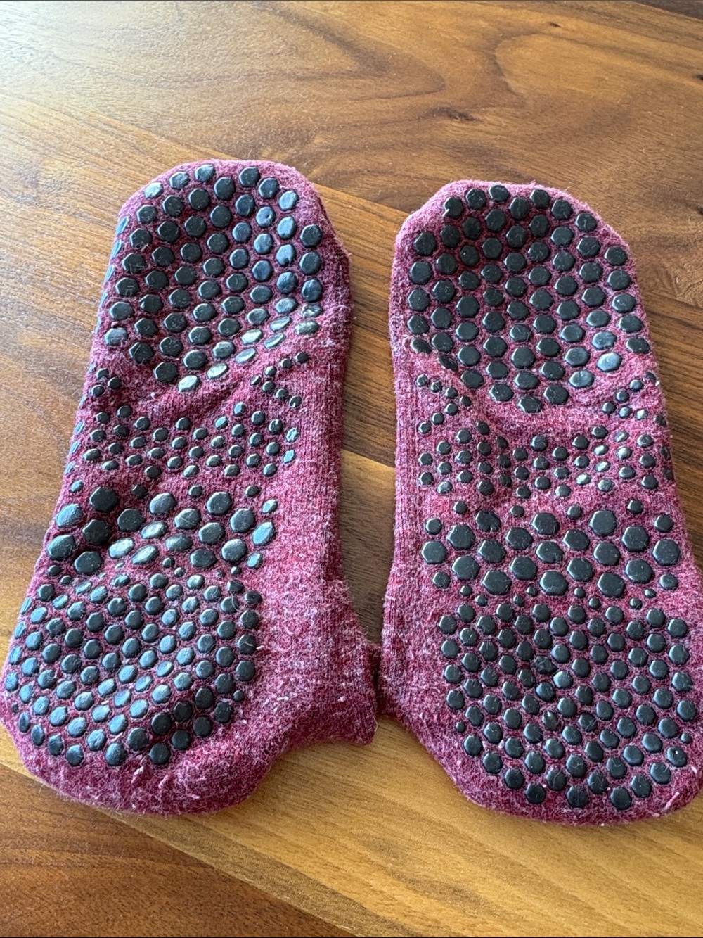 BASE Men’s Pilates Grip Socks Burgundy Size 9 | Non-Slip Barre Yoga Studio Socks